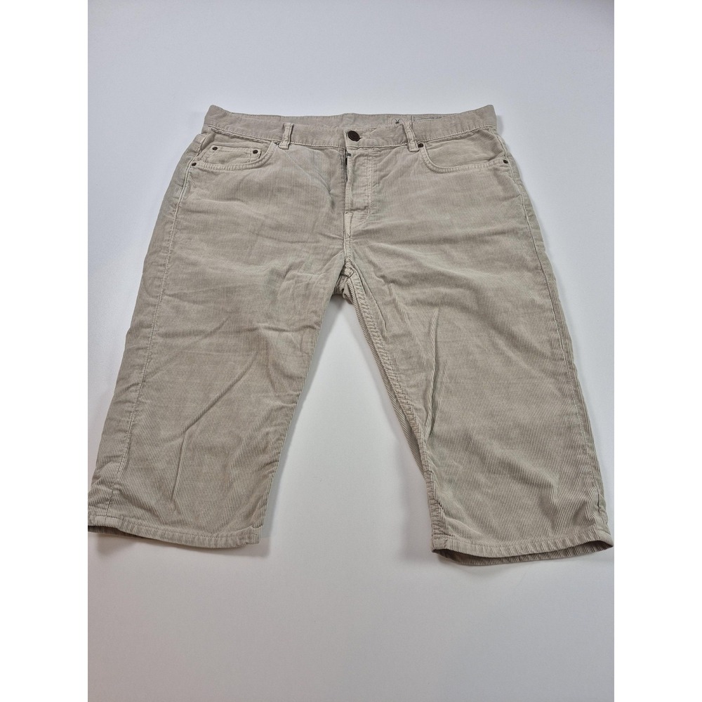 AllSaints Spitalfields Corduroy Shorts Mens 34 Beige Casual 11" Inseam